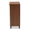 Baxton Studio Coolidge White and Walnut Wood 4-Shelf Shoe Cabinet with Drawer 163-10393 - alternate 7